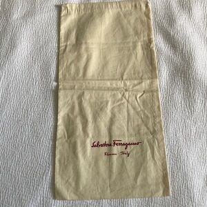 Salvatore Ferragamo Cream Storage Bag with Red Logo